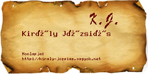 Király Józsiás névjegykártya